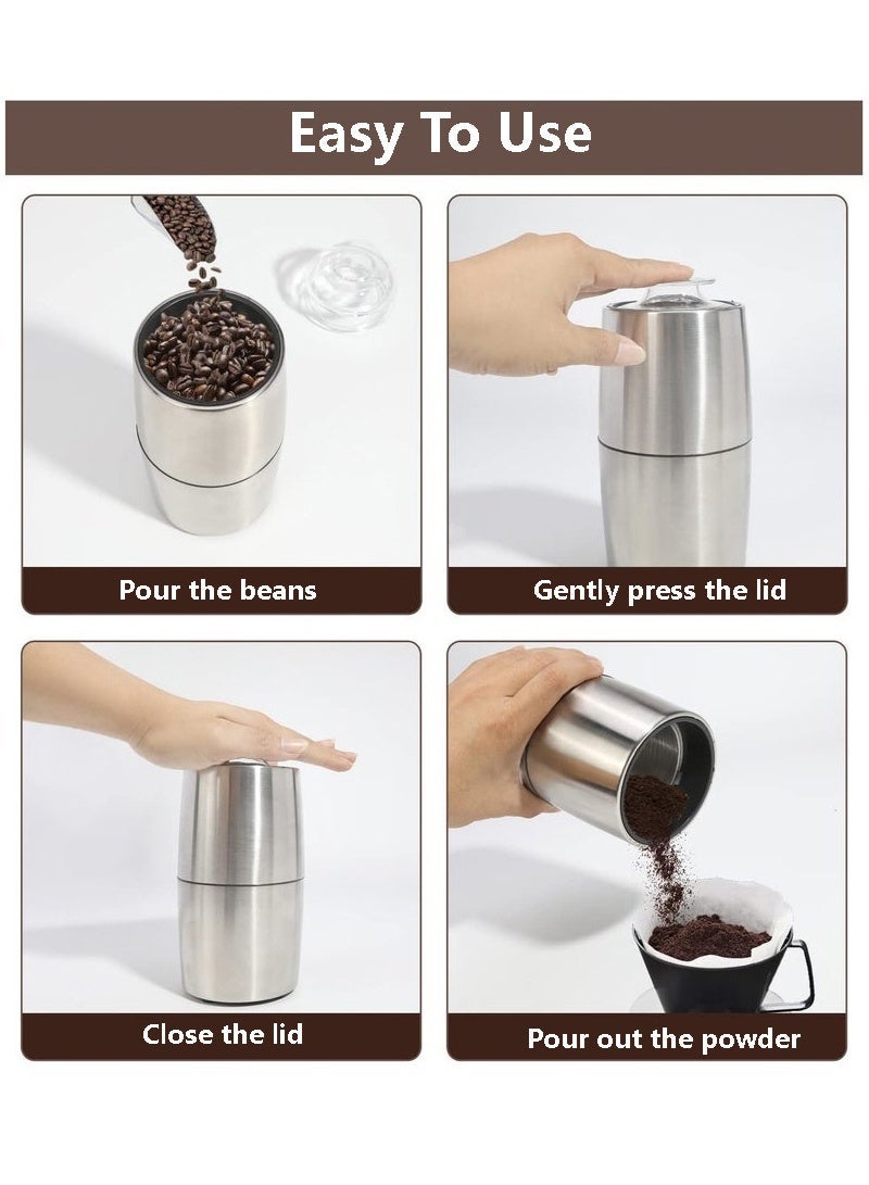ET-LIFE 200W 60g Coffee Grinder, Stainless Steel, for Finer and Controlled Output, Makes Food Preparation Quick and Easy CG-0523 Silver - Image 5